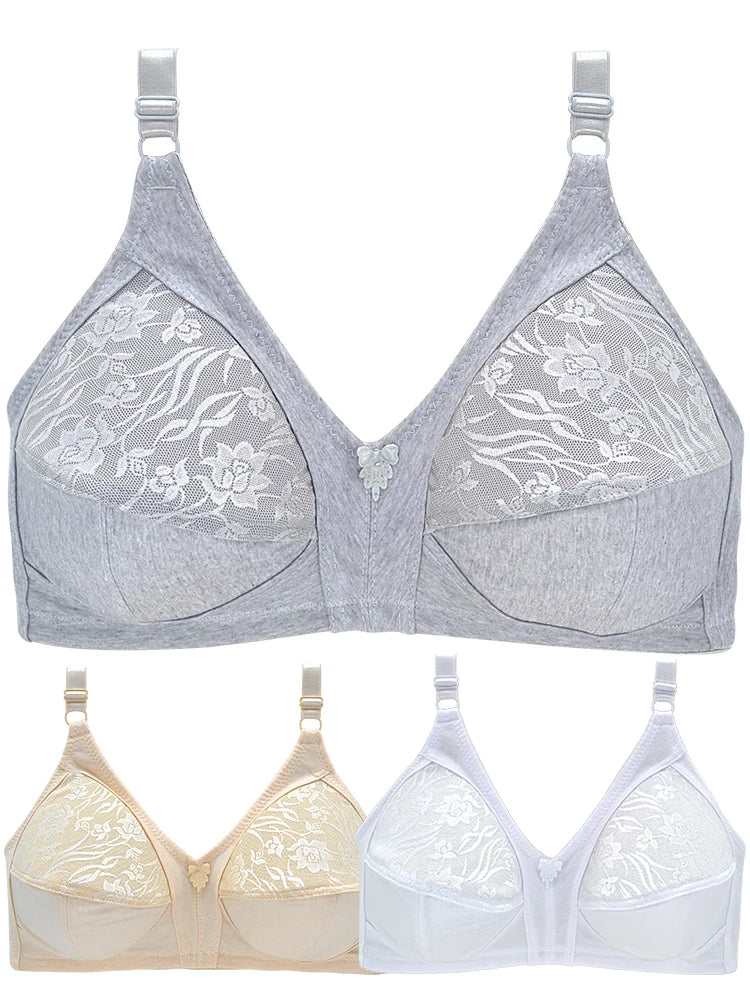 Plus Size Lace Bras For Women Sexy Brassiere Thin Wireless Lingerire Comfortable Underwear
