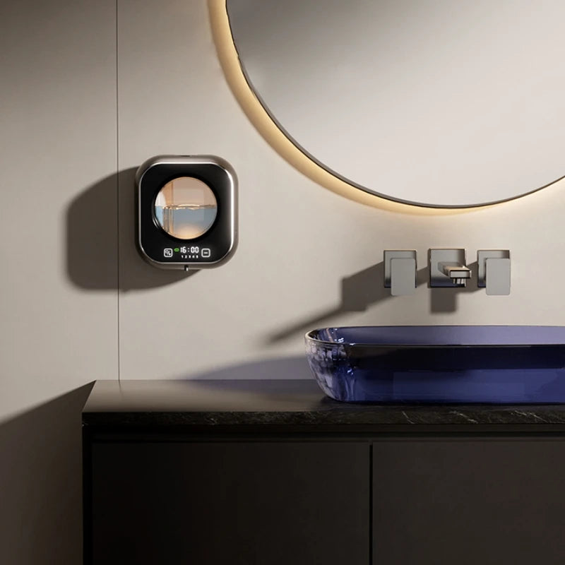 Wall Mounted Automatic Soap Dispenser with Large Capacity Non-contact Rechargeable Sensor Kitchen with LED Intelligence Cleaning