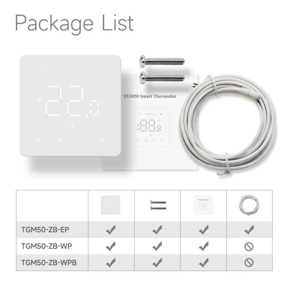 Beok Zigbee-termostat för elektrisk golvvärme 16 A – 2–4-pack