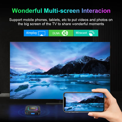 TV Box Android HK1 RBOX K8 Android 13 RGB Light 4GB 128GB RK3528 WiFi6 Dual Wifi6 Youtube Netflix 8K Media Player TV Receive