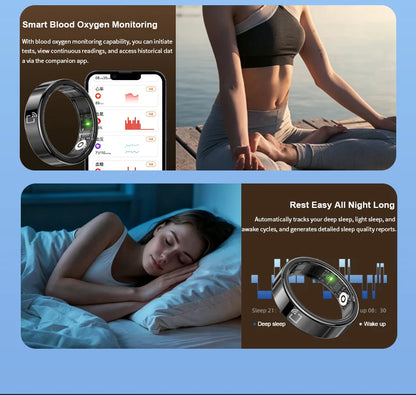 IP68 Waterproof Ceramic NFC Smart Ring Door Access Control Sleep Sports Health Tracking Minimalist Wearable Smartlife Key Ring