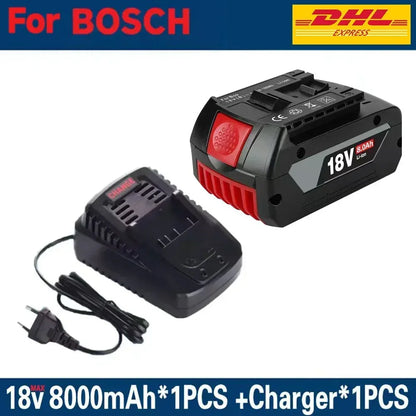 For Bosch 18V 6.0Ah, Professional Lithium Battery, Electric Rechargeable Battery, Bosch BAT609 BAT609G BAT618 BAT618G