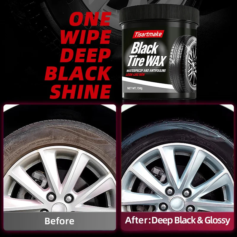 150g Tire Shine & Retread Wax - Durable Anti-Aging Gloss Enhancer for Car Tires, Blackening Care Agent