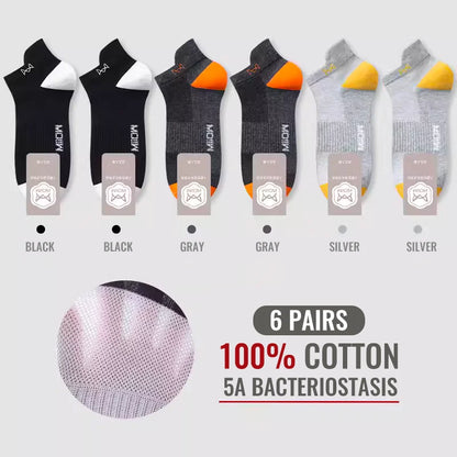 MiiOW Herr Ankelstrumpor 100% Bomull – 6- eller 12-pack, Deodorant, Antibakteriell, Hälskydd