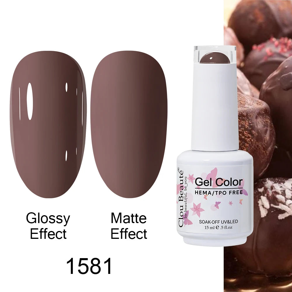 Clou Beaute Gel Nail Polish Neon Brown Royal Blue Red Green Pastal Nude Nail Art Varnishes Gel Lacquer Top Coat UV Gel Nail