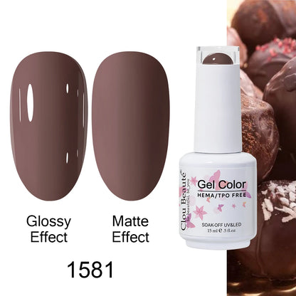 Clou Beaute Gel Nail Polish Neon Brown Royal Blue Red Green Pastal Nude Nail Art Varnishes Gel Lacquer Top Coat UV Gel Nail