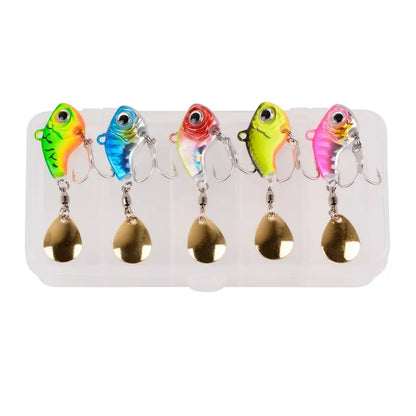 5Pcs/box Rotating Metal VIB Vibration Bait Spinner Spoon Fishing Lures 5g-20g Jigs Trout Winter Fishing Hard Baits Tackle Pesca
