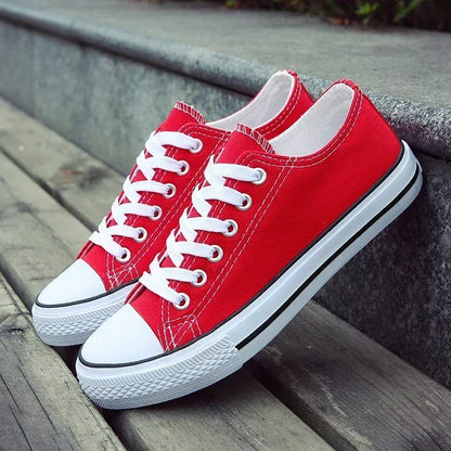 Herr canvas sneakers med snörning – Andningsbara, låg profil, sommar & fritid, storlek 36–44, 4 färger