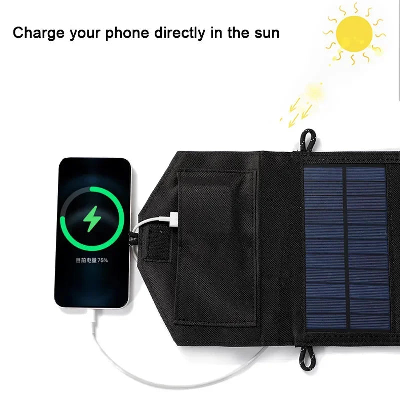Hopfällbar Solpanel 20W – 6 Paneler, USB 5V, IP65, Monokristallin, Camping & Friluftsliv