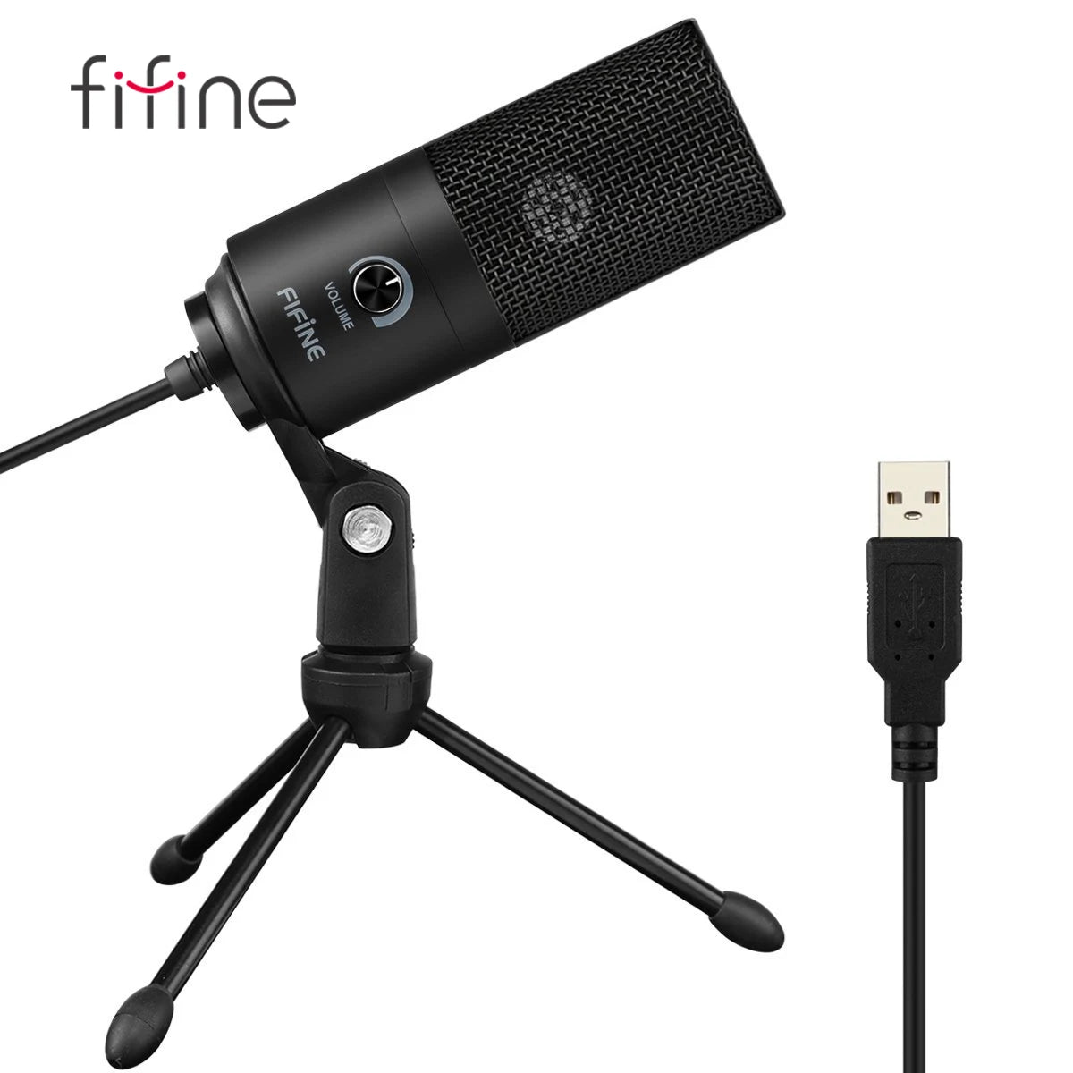 FIFINE USB Condenser Microphone for MAC OS/Windows,Metal Cardioid Laptop Mic for Recording,Voice Overs,Streaming,Meeting-K669B