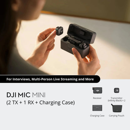 DJI Mic Mini trådlös streamingmikrofon för mobil – brusreducering och flera set