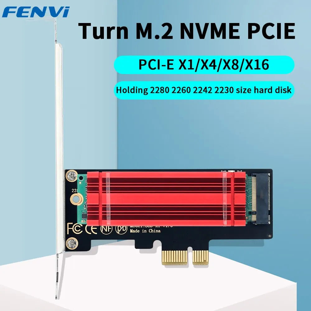 FENVI M.2 NVMe till PCIe x1-adapter med aluminiumkylfläns