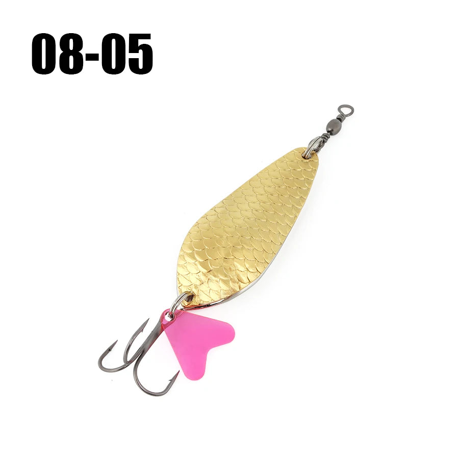 W.P.E Fishing Lure JIG Double Artificial Bait 8 Grams With Connector Three-anchor hook Metal sequins For fishing