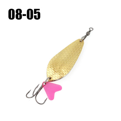 W.P.E Fishing Lure JIG Double Artificial Bait 8 Grams With Connector Three-anchor hook Metal sequins For fishing