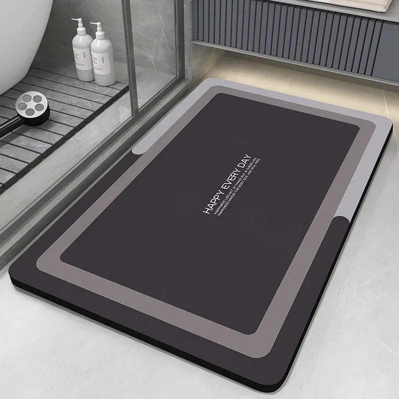 VIKAMA Premium Diatomaceous Earth Bathroom Mat - Absorbent Quick-Dry Anti-Slip Foot Rug for Shower Area Home Decor