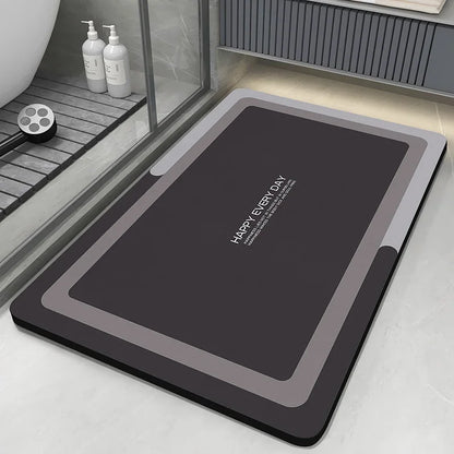 VIKAMA Premium Diatomaceous Earth Bathroom Mat - Absorbent Quick-Dry Anti-Slip Foot Rug for Shower Area Home Decor