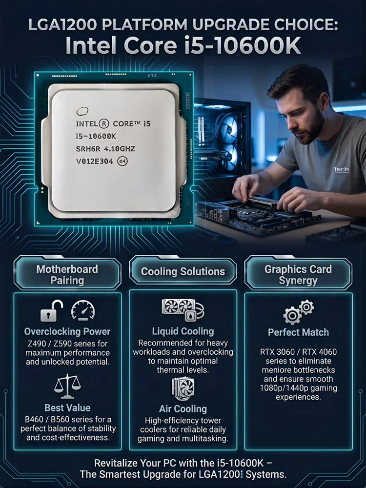Intel Core i5 10600K Box CPU Processor i5 10th Gen Series 4.1GHz 6-Core 12-Thread L3 12MB 125W LGA 1200