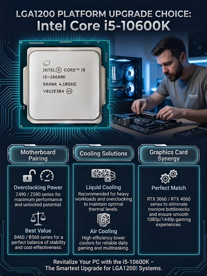 Intel Core i5 10600K Box CPU Processor i5 10th Gen Series 4.1GHz 6-Core 12-Thread L3 12MB 125W LGA 1200