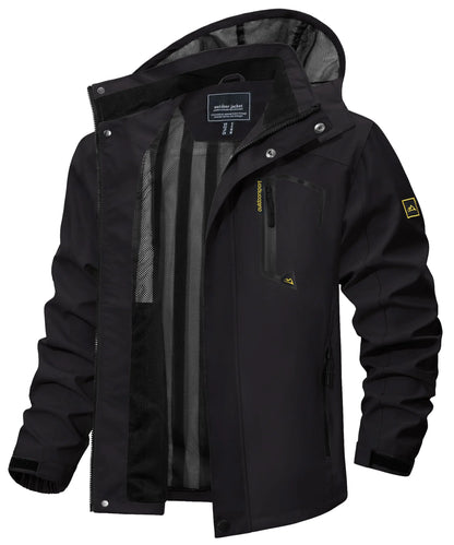 TACVASEN Spring Autumn Lightweight Jackets Mens Mesh Lined Waterproof Rain Jacket Outdoor Fishing Hiking Jacket Male Windbreaker