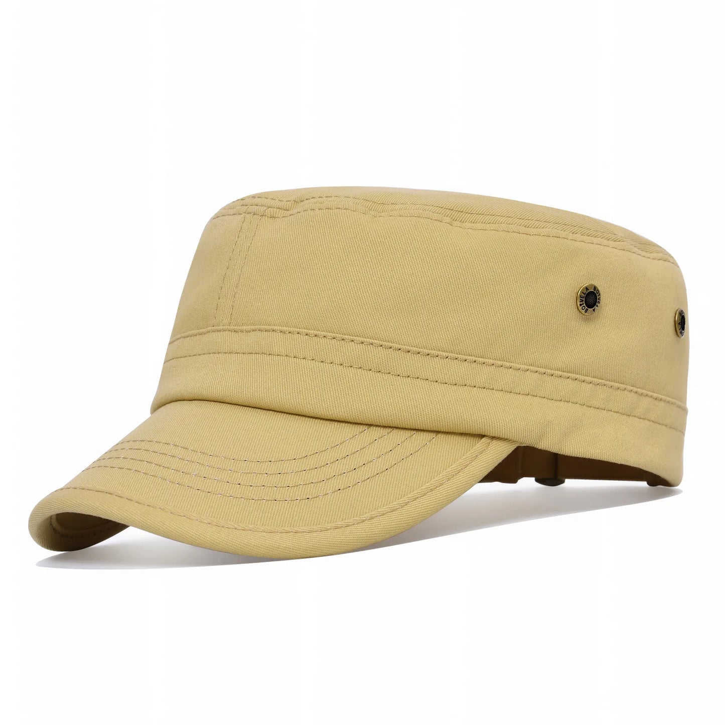 BOTVELA Men Women Cotton Twill Army Cap Adjustable Military Hat Vintage Flat Top Cap