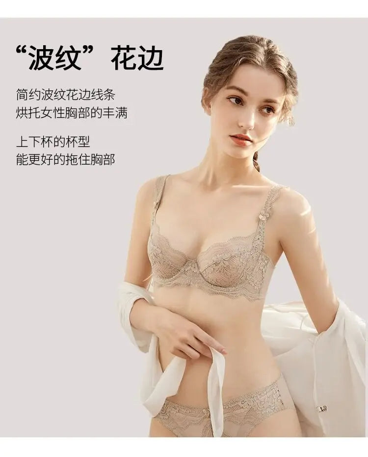 Dam Spets Lingerie Set Viktoriansk Stil – Push-up Mjuk Stålring Samlande Andningsbar, 5 Färger S–3XL