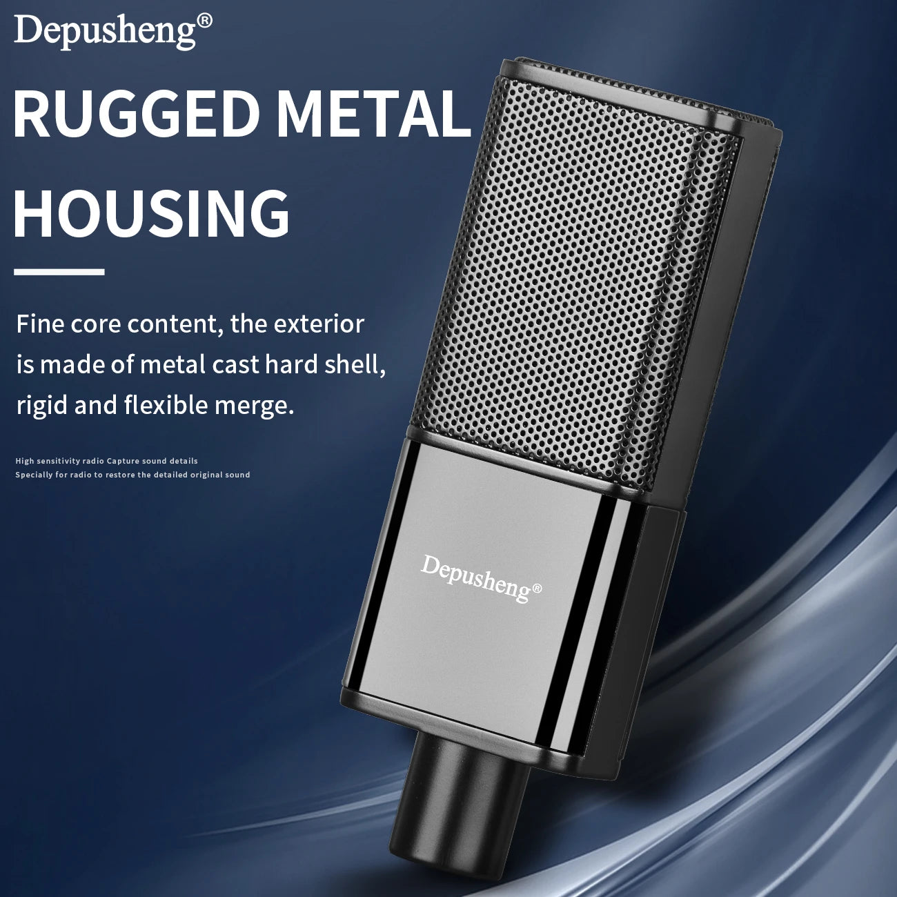 DEPUSHENG V12 Condenser Microphone 48V Sound Card Microphone Anchor Voice Recording Studio High Fidelity