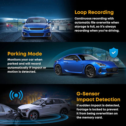 WIFI 4-Channel Car DVR Dash Cam With 4 Cameras Full HD 1080P Video Recorder Night Vision Black Box Cabin Camera 24H Parking