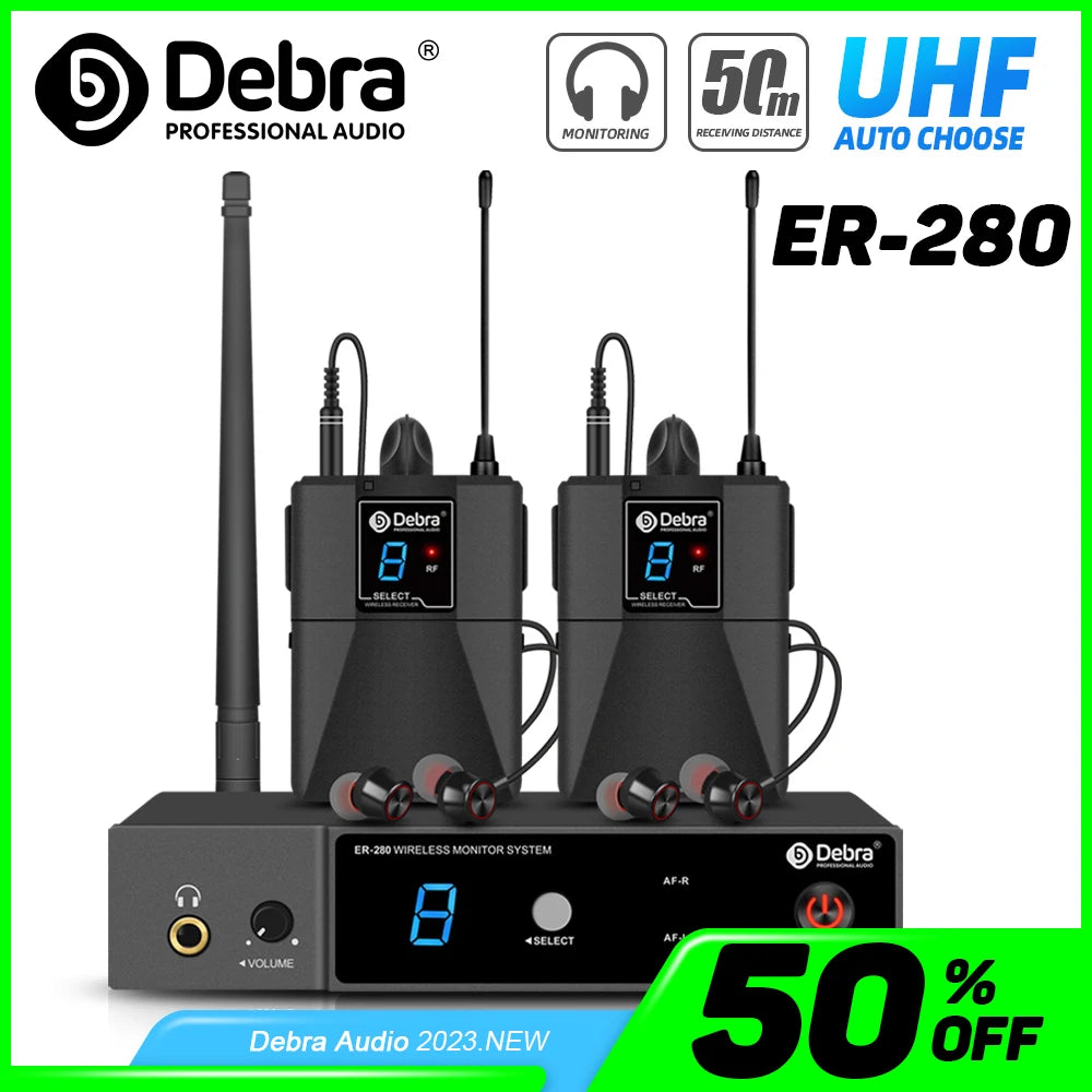 Debra ER-280 UHF Trådlöst In-Ear Monitor-system