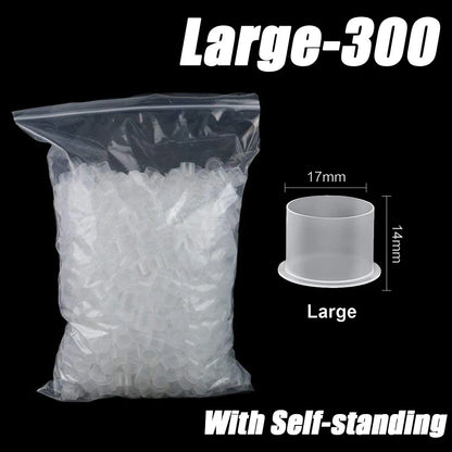300/100PCS Disposable Tattoo Ink Cups with Base S/M/L Mixed Permanent Makeup Pigment Holder Caps Tattoo Accessories