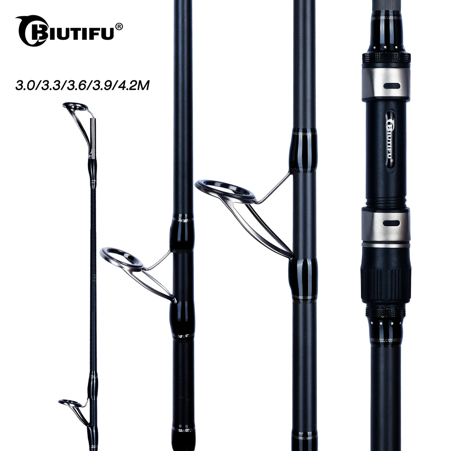 BIUTIFU BIGFISH Carp Surfcasting Rock Fishing Rod 3.0/3.6/3.9/4.2/4.5m T800Carbon 3.5lb Shore Casting 40-200g Spinning Hard Pole