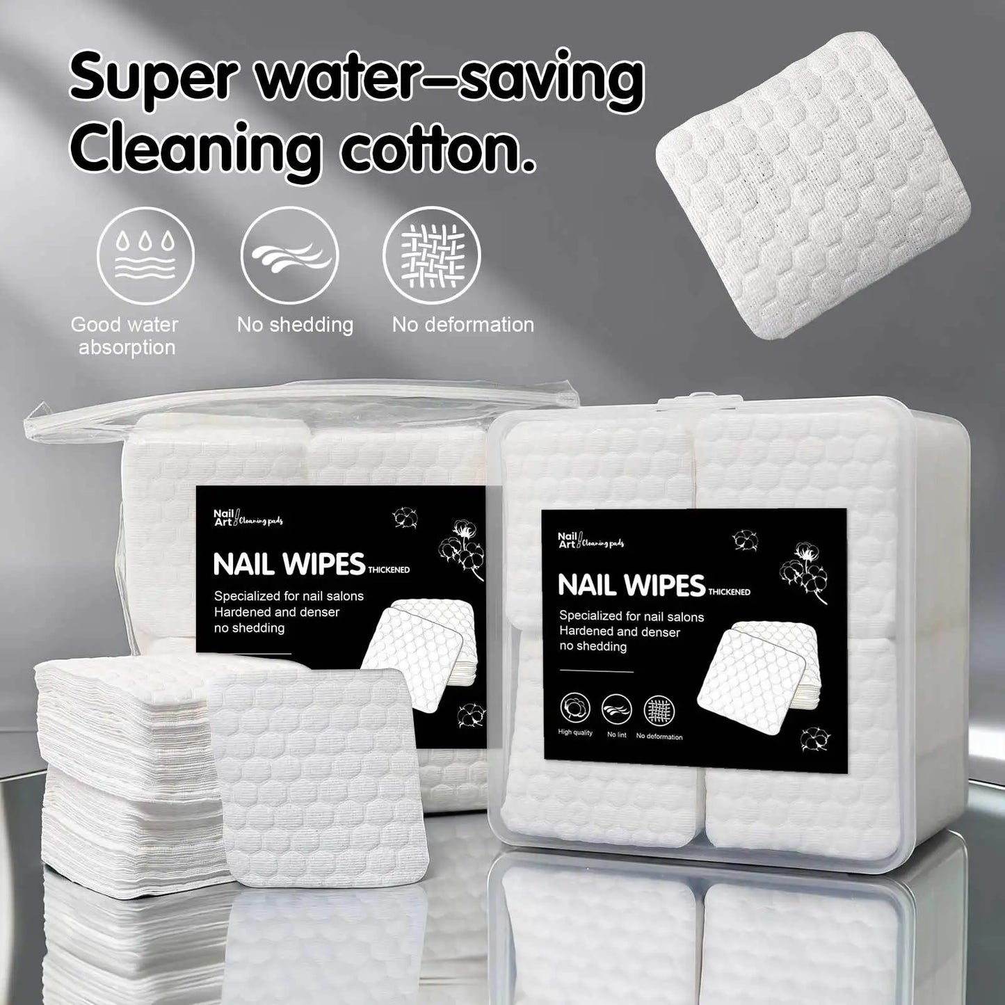 200/500Pcs/pack/box Solid Durable Nail Tools Manicure Gel Nail Polish Remover Pads Lint-Free Wipes Napkins Wraps