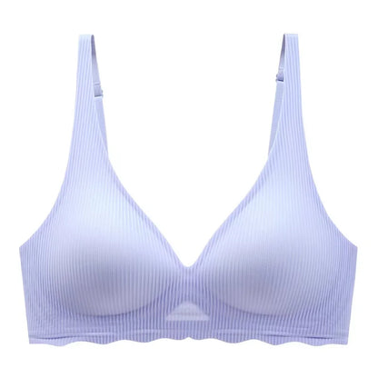 Dam Sömlös Randig BH – Push-up Trådlös Samlande Liten Byst Urhålad Design, 5 Färger S–XL
