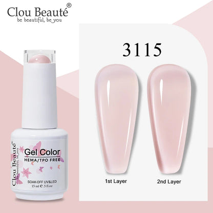 Clou Beaute Semi-transparent Jelly Color UV Gel Manicure Gel Nail Nail Supplies For Professionals Semi-permanent Varnish 15ml