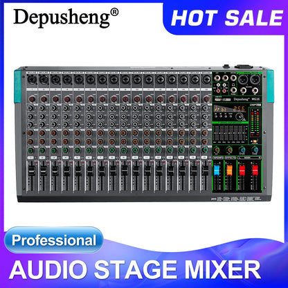 Depusheng MG16 16-kanals ljudmixer med USB och Bluetooth
