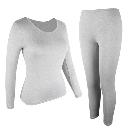 Thermal Underwear Set for Women Long Johns Base Layer Set Warm Top Bottom for Winter Round Neck Lingerie