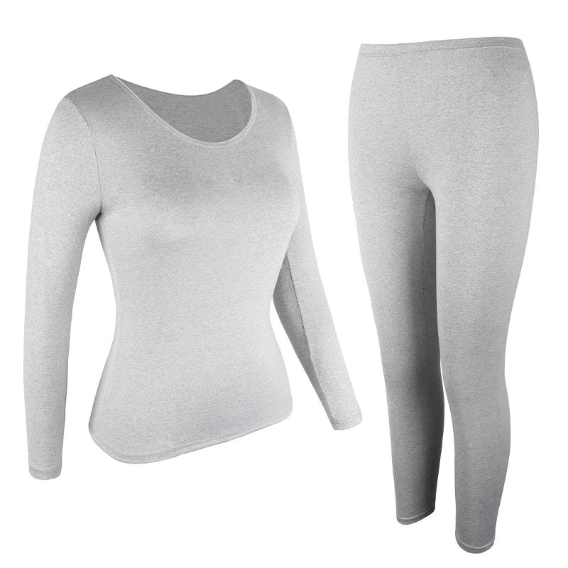 Thermal Underwear Set for Women Long Johns Base Layer Set Warm Top Bottom for Winter Round Neck Lingerie