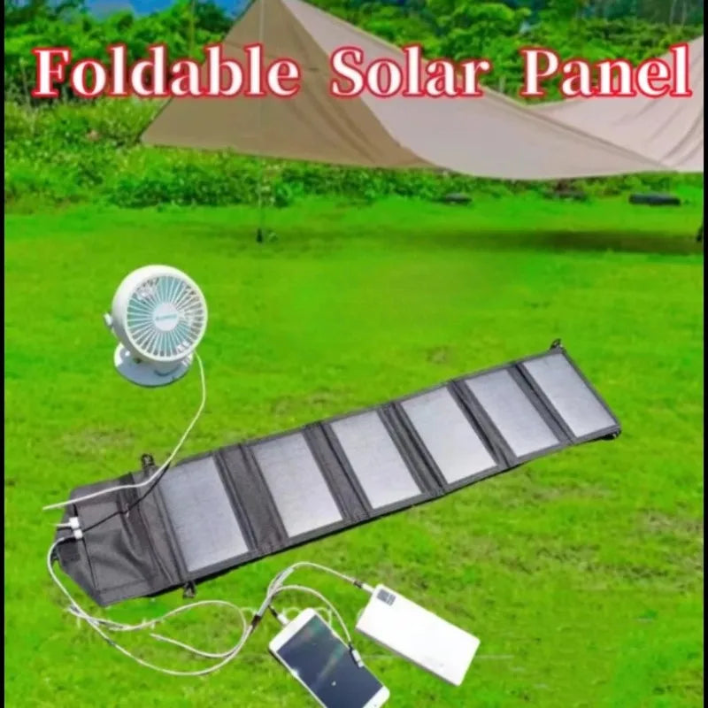 High Power 6 Fold Portable Solar Panel 15W Fast Charger USB 5V DC Full Time Mobile Power Supply
