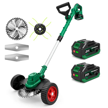 NEWBENY 3-i-1 Trådlös Borstlös Gräsklipparé Trimmer Såg 21V – Makita-kompatibel LED-display Förlängningsbar Trädgård 2026