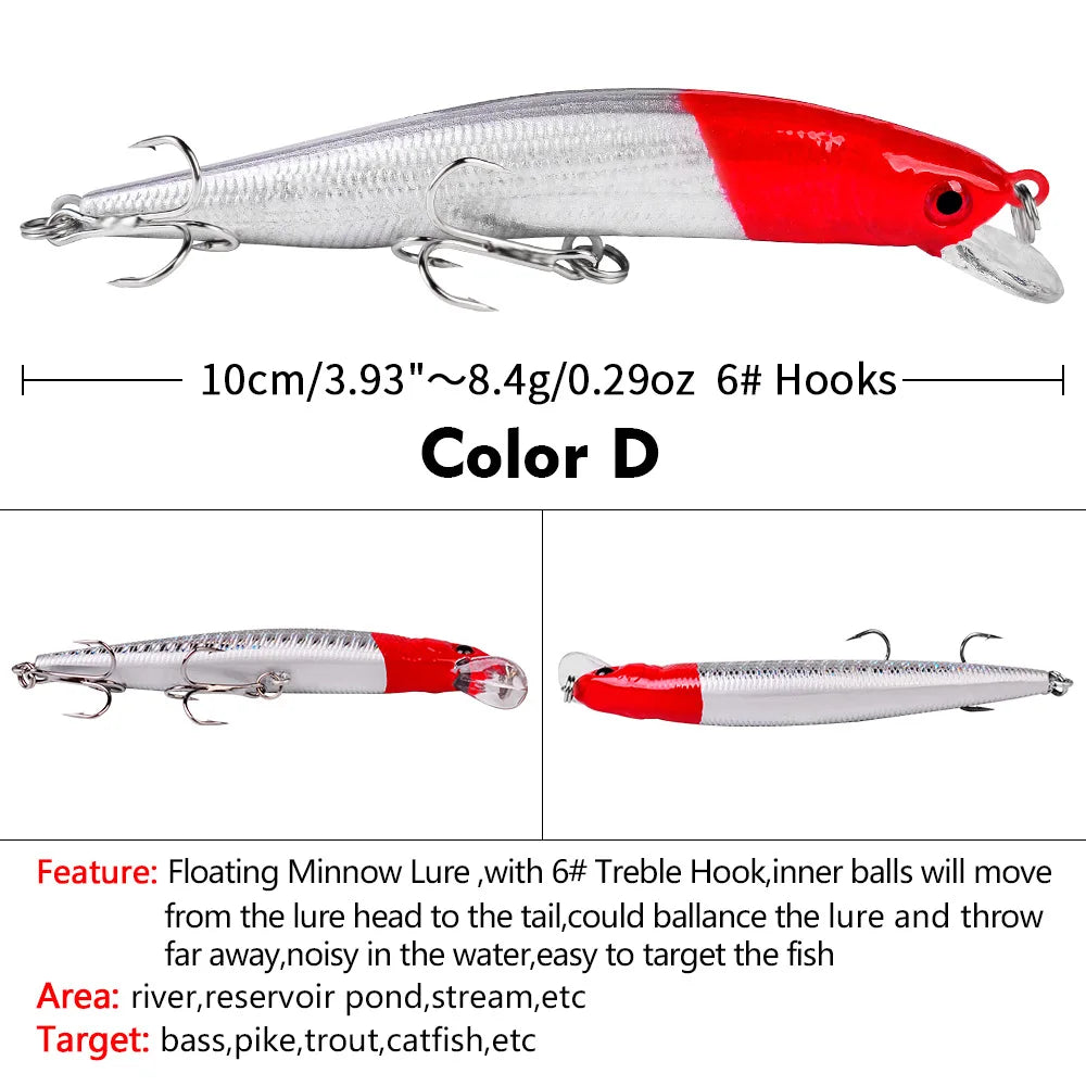 Floating Fishing Lure 8.4G 10CM Urgent Fishing Minnow Crank Lure Swinger Fishing Lure Set Processing Artificial Lure Kit