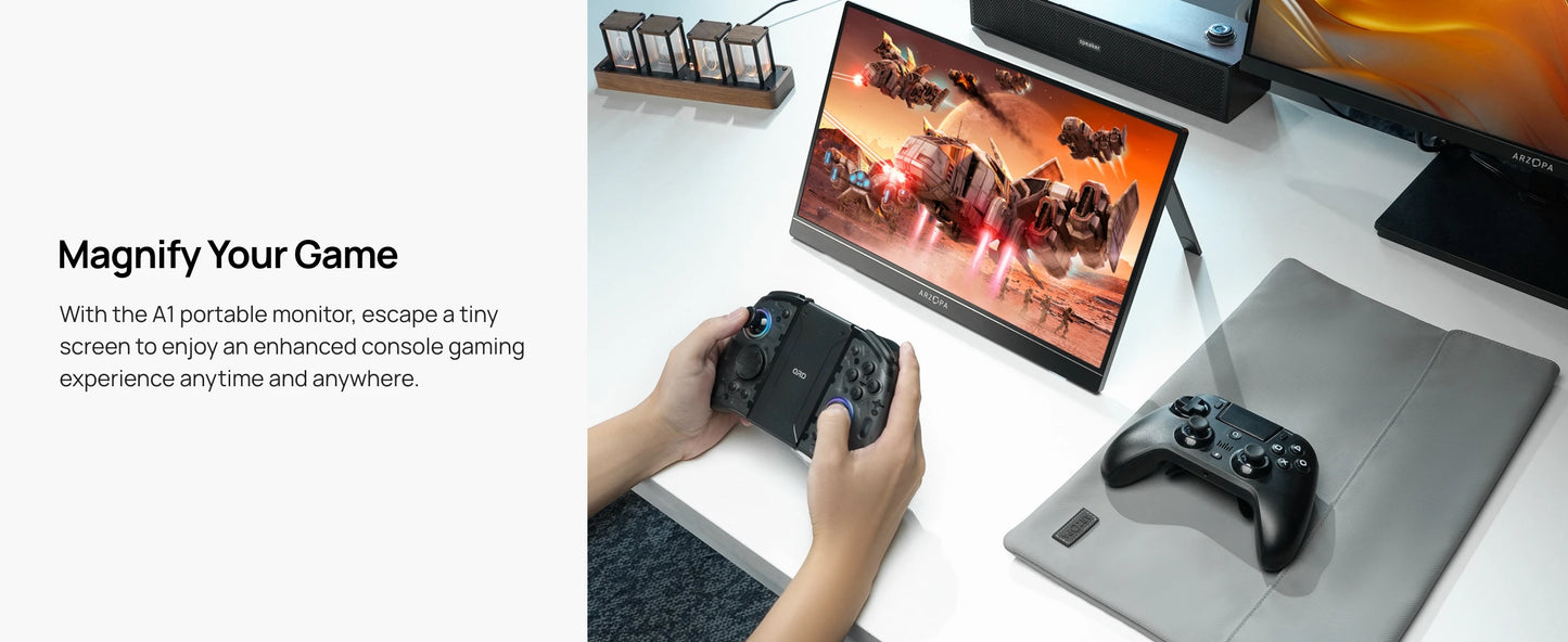 ARZOPA 14/15.6/17.3 Inch 1080P Mini Second Gaming Display Portable Monitor External Screen for MAC/Laptop/PC/Xbox/PS/Switch