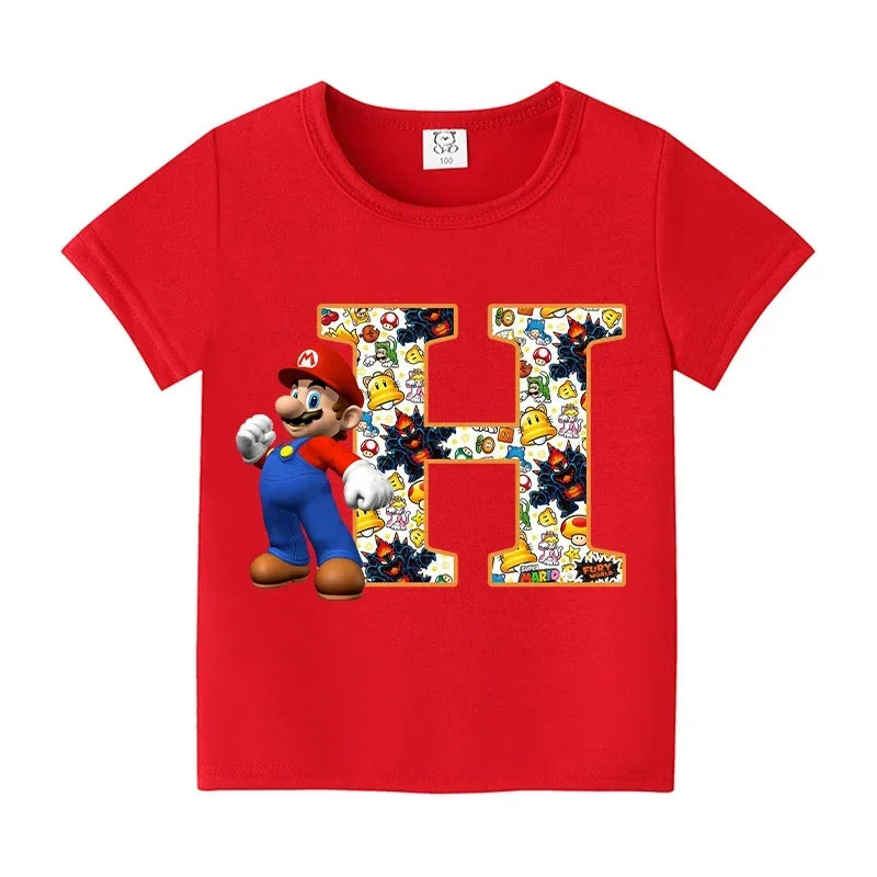 Barn T-shirt 100% Bomull – Tecknat Tryck Kortärm Unisex Casual Storlek 100–160cm