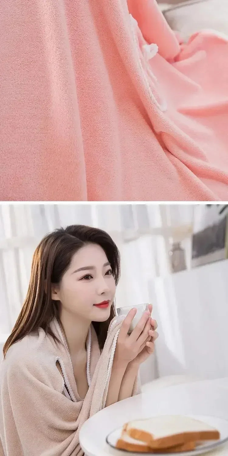 Womens Bath Towels Girls Wearable 135*80Cm Fast Drying Bathing Beach Spa Bathrobes Wash Clothing, Shower Bath And Gym Towel