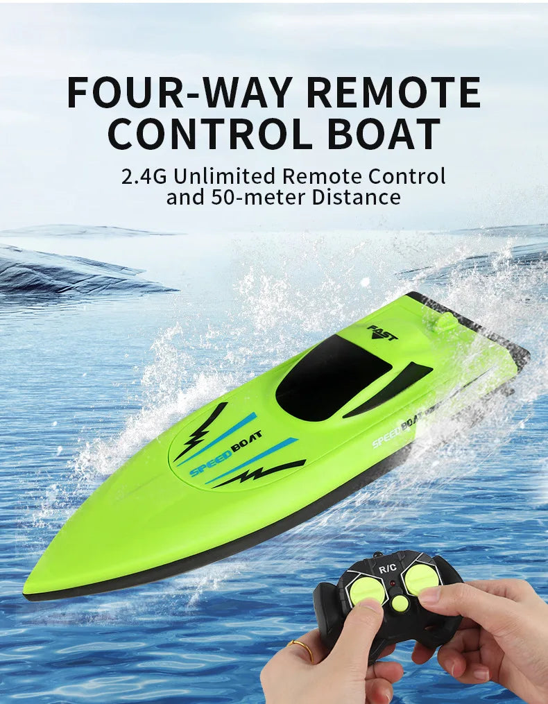 Remote Control Boat Kids 2.4G Remote Control Toys Lightweight Water Racer RC Speedboat Pool Double Propeller Model Electric Toys