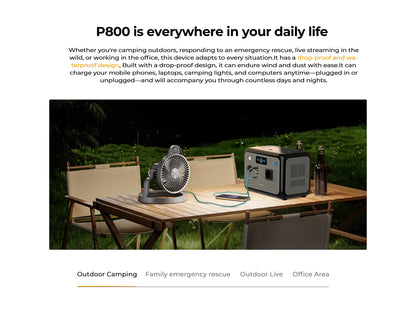 OUKITEL P800E Portable Power Station 800W 512Wh LiFePO4 Battery Solar Generator, Home Backup&Outdoor Camping Mobile Power Supply