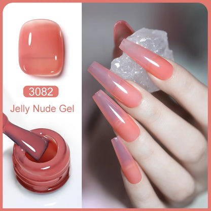 Clou Beaute Transparent French Gel Polish Translucent Nude Pink Red Jelly Glass Milky White Varnish Rainbow Color Nail Art