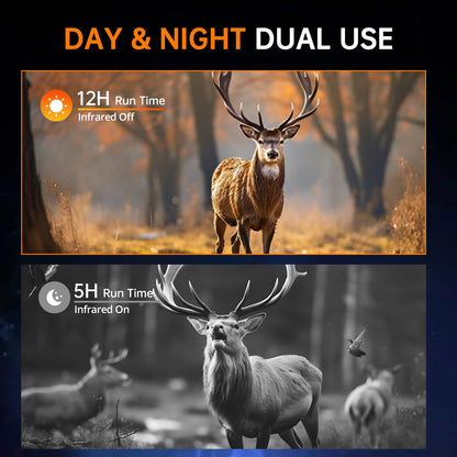 4K Night Vision Binoculars 64GB 8x Digital 400m Full Dark Infrared Telescope Goggles 3.2” Screen for Hunting Camping Boating