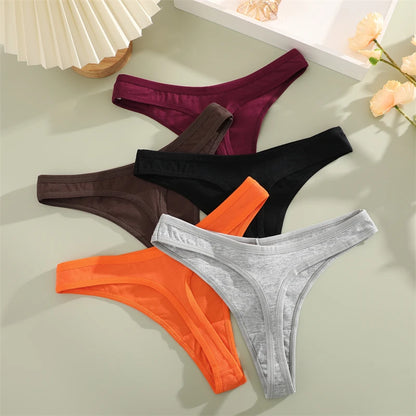 3Pcs/set Cotton Seamless Panties Comfort Underwear for Women Low Waist Breathable Thongs Sexy Solid Sport G-String Soft Lingerie
