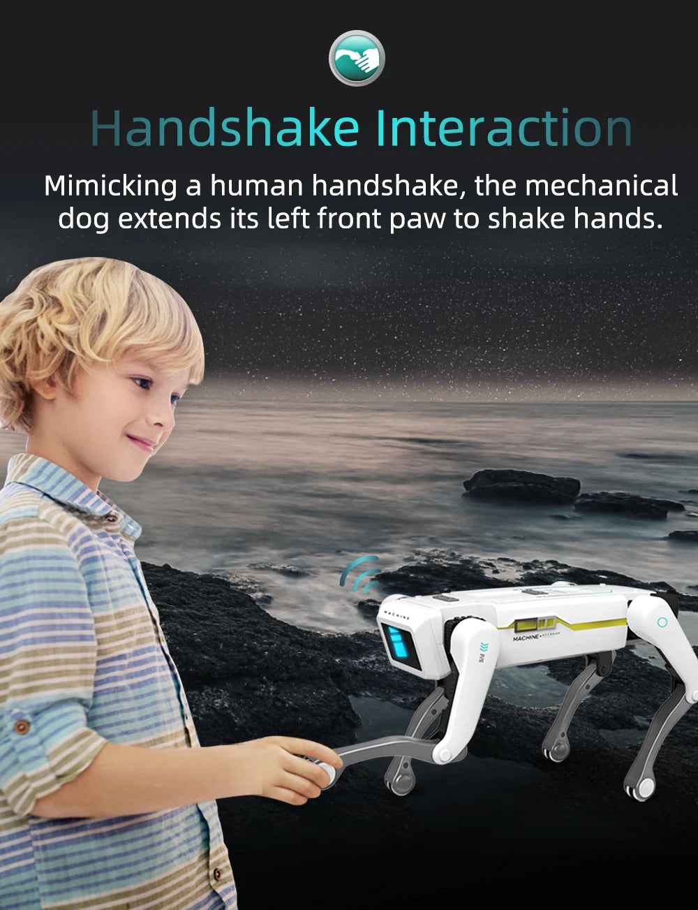 Teeggi Electric RC Intelligent Robot Dog Multifunction RC Mechanical Dog with turret Educational Toy Bionic Smart Robot Toy Gift
