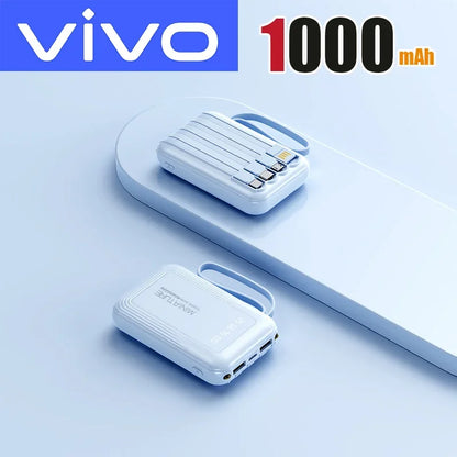 VIVO New 50000mAh Capacity Power Bank Fast Charging Mini 4 Cables Portable External Battery Type C For iPhone Samsung Android