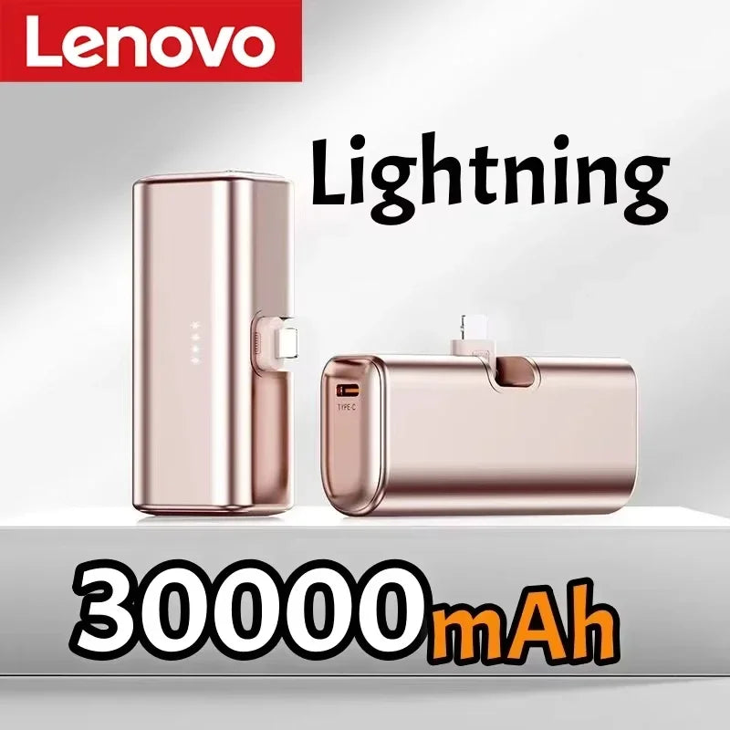 Lenovo 500000mAh Mini Power Bank 225W Fast Charging USB C Portable Charger for iPhone 16 15 Android Phones and Travel Use